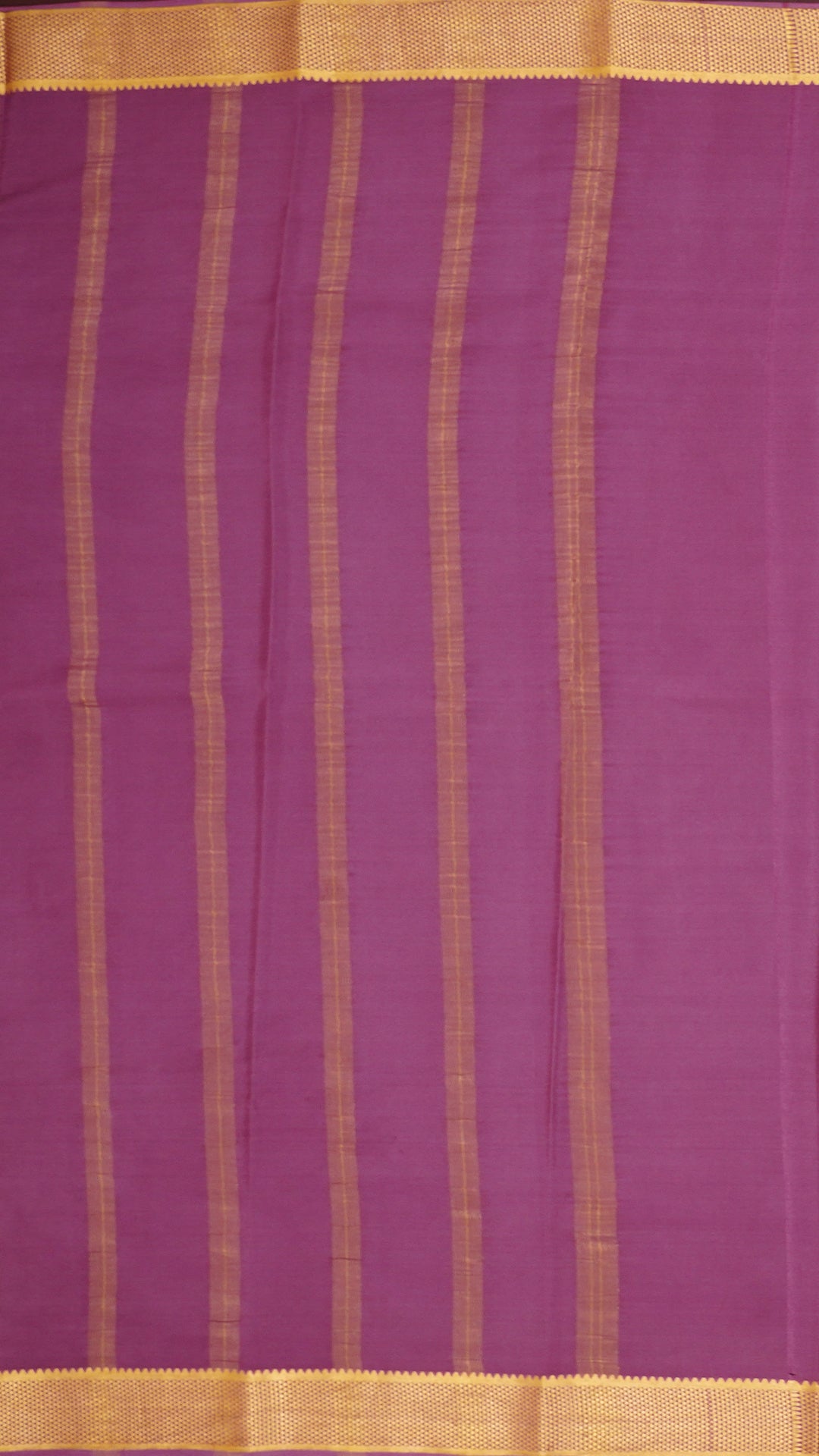 Light Peach Crepe Saree with Contrast Zari Border