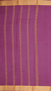 Light Peach Crepe Saree with Contrast Zari Border