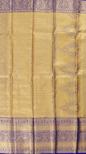 Blue Tissue Kanchipuram Saree with Self Zari Border