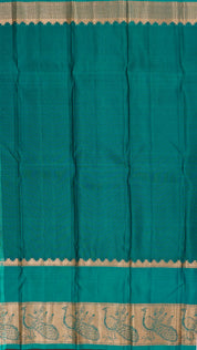 Magenta Kanchipuram Saree with Rama Green Contrast