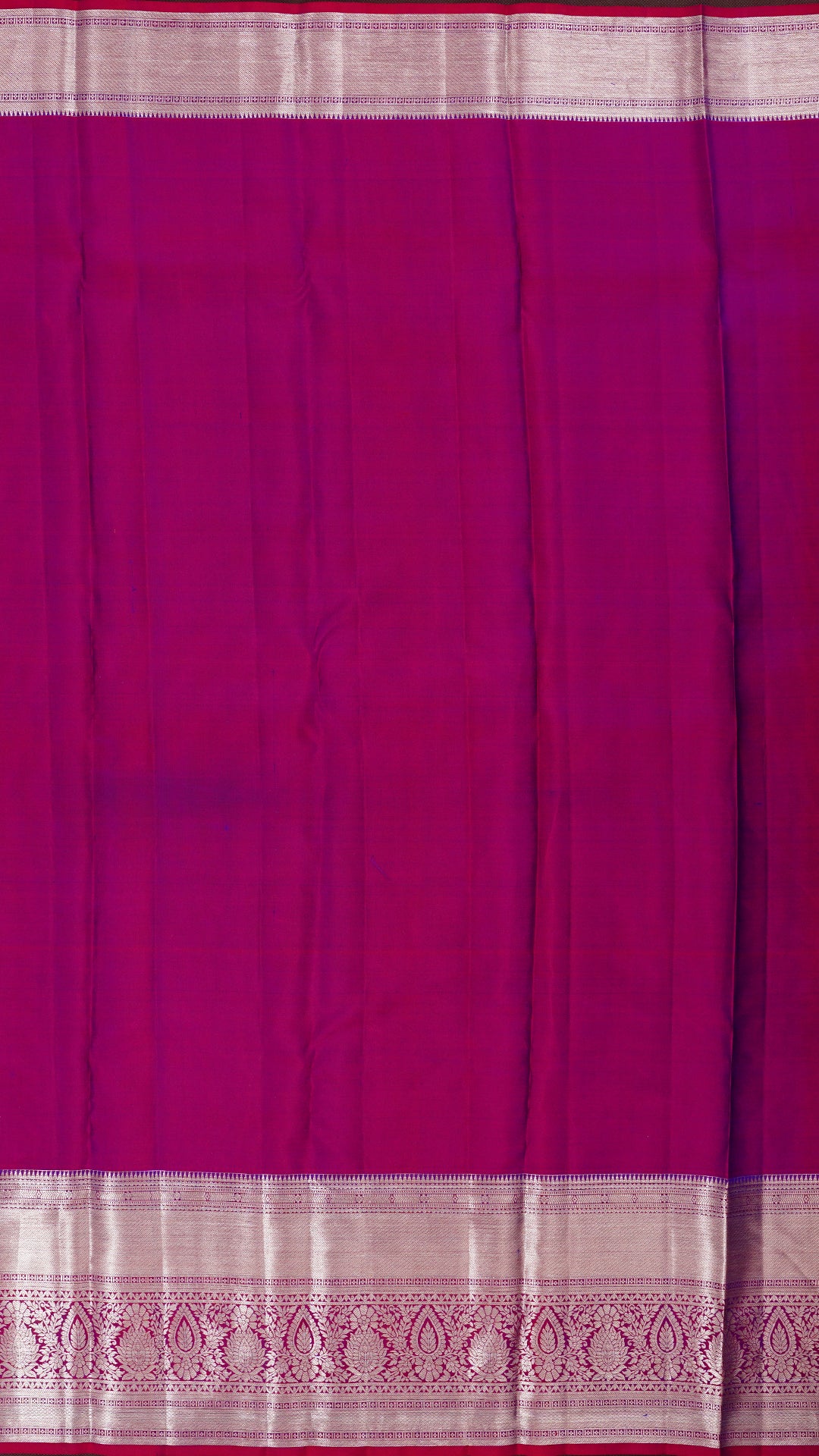 Turquoise and Magenta Kanchipuram Silk Saree with Silver Zari Border | Kanchi Pattu Saree Collection