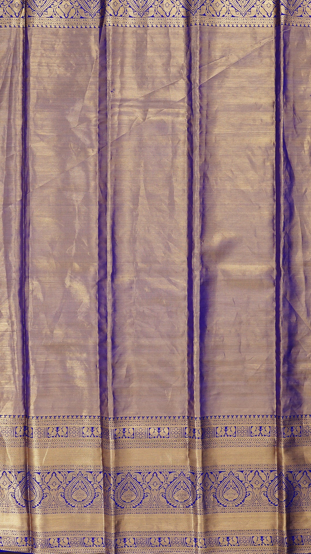 Blue Tissue Kanchipuram Saree with Self Zari Border