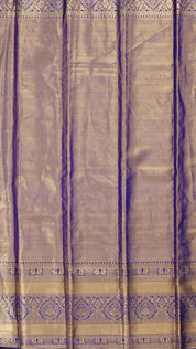 Blue Tissue Kanchipuram Saree with Self Zari Border