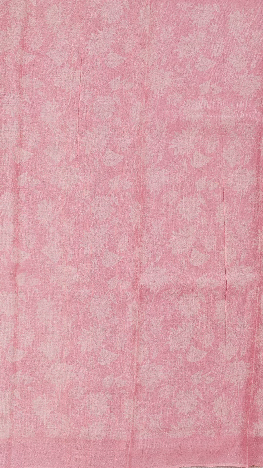 Light Peach Jute Saree with Floral Butta Work