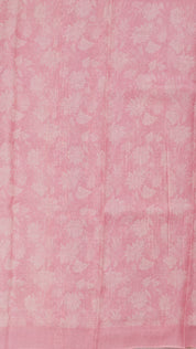 Light Peach Jute Saree with Floral Butta Work