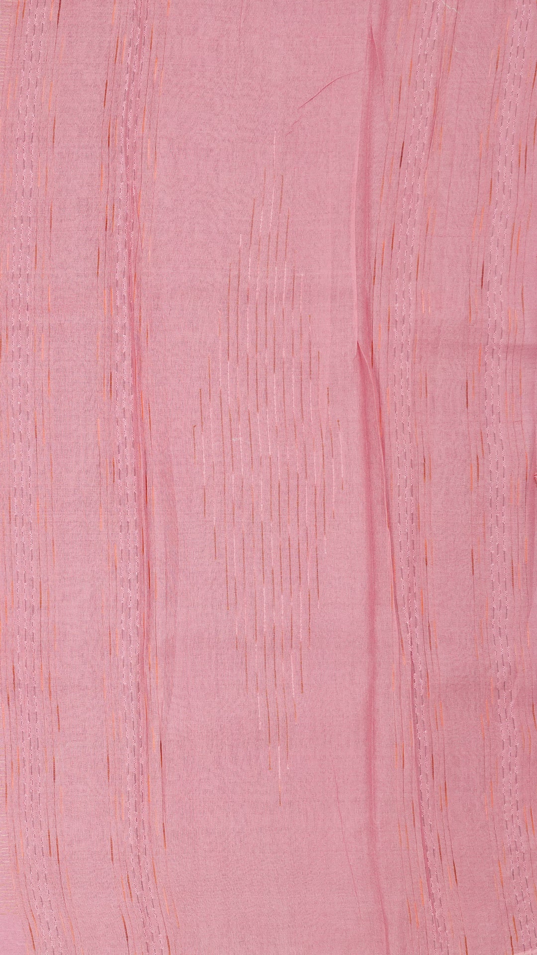 Light Peach Jute Saree with Floral Butta Work