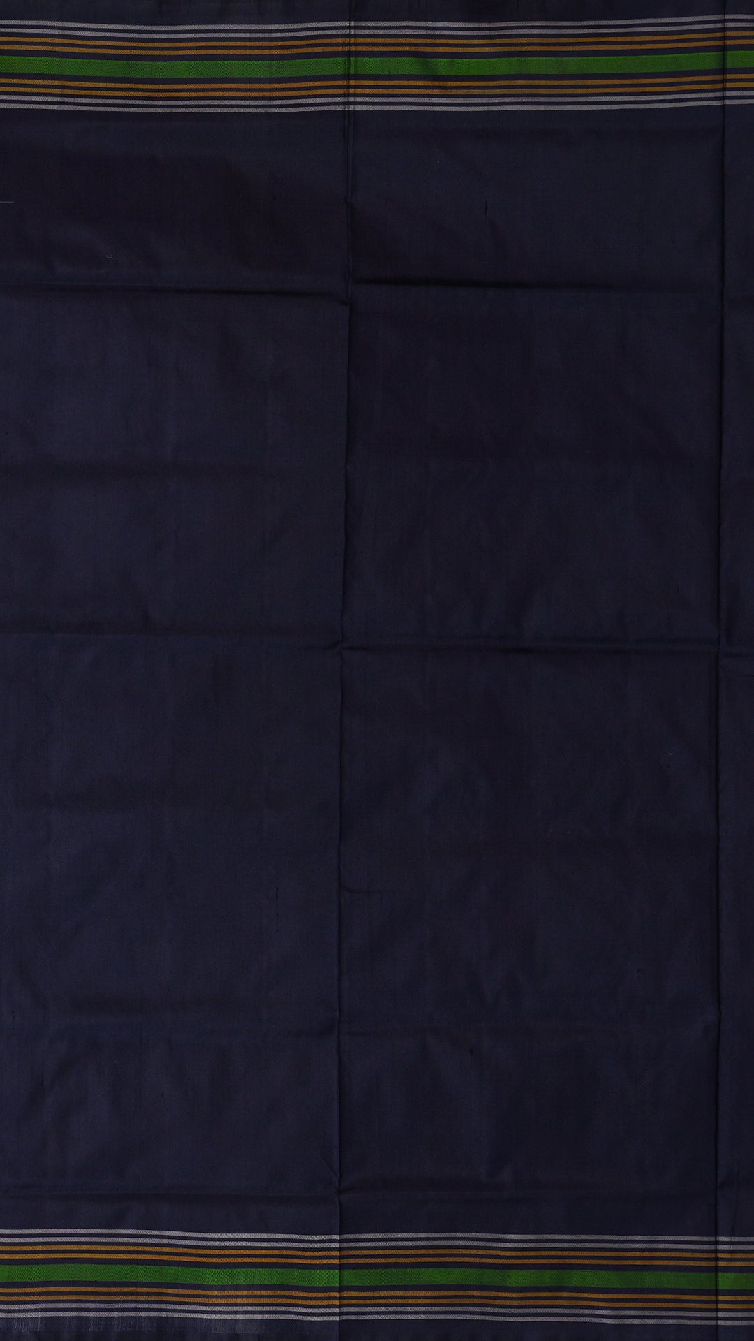 Ikkat Silk Saree with Cream Base and Navy Contrast Border
