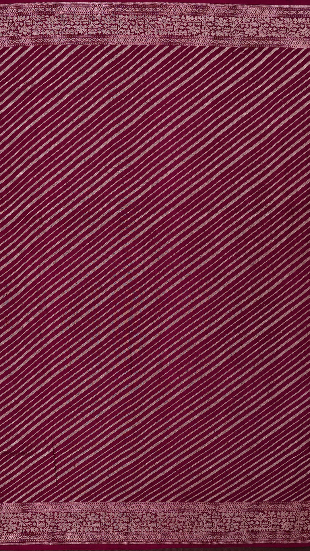 Maroon Georgette Saree with Silver Zari Border