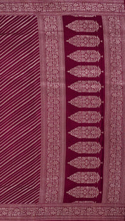 Maroon Georgette Saree with Silver Zari Border