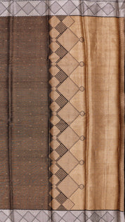 Black Banaras Saree with Small Silver Zari Brocade Border