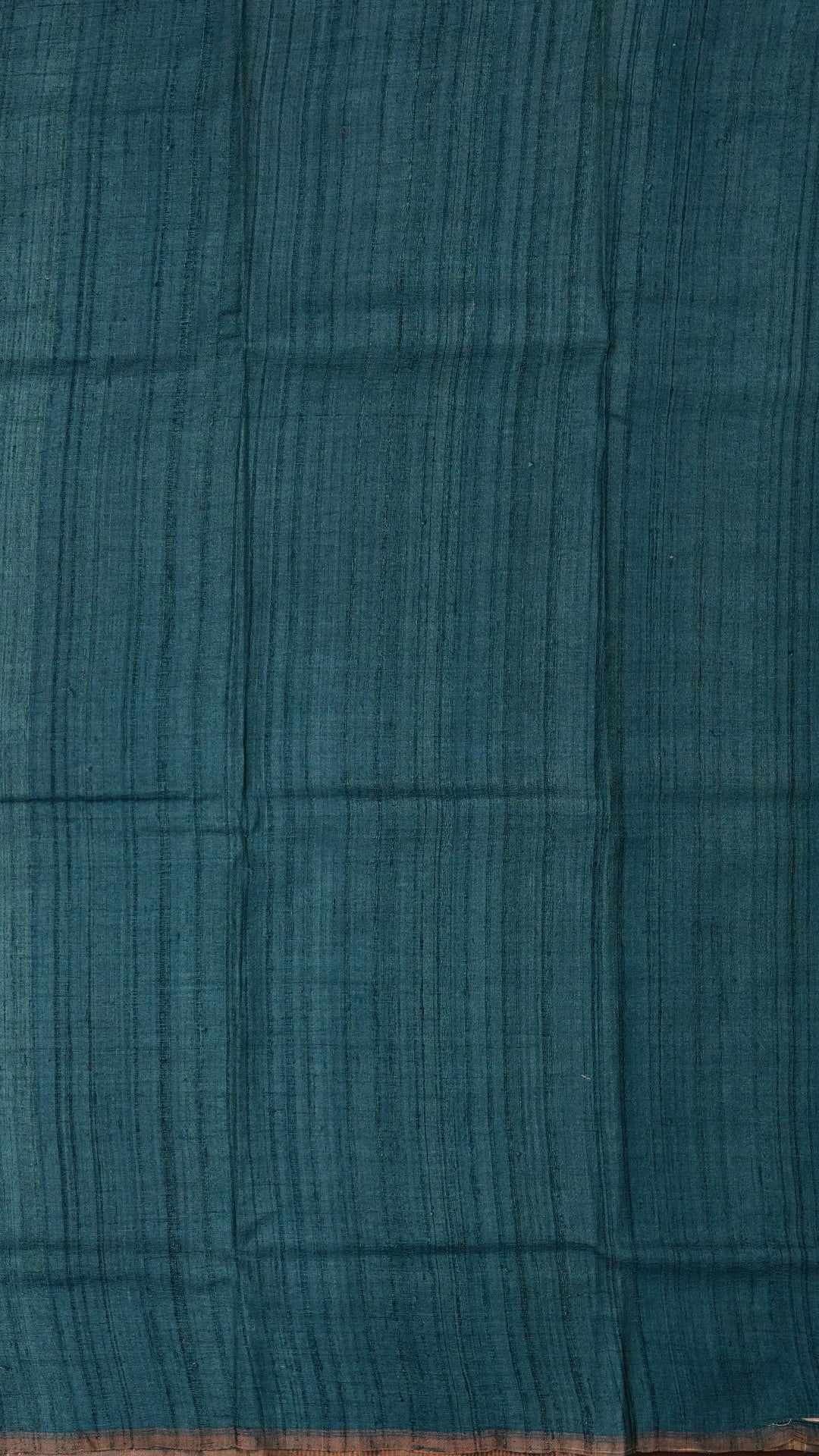 Peacock Green Tusser Silk Saree with Floral Print