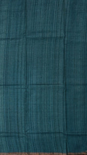 Peacock Green Tusser Silk Saree with Floral Print