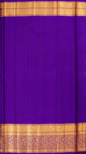Mehendi Green Kanchipuram Saree with Violet Checks