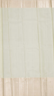 Green Kanchipuram Silk Saree with Silver Zari & Self Border