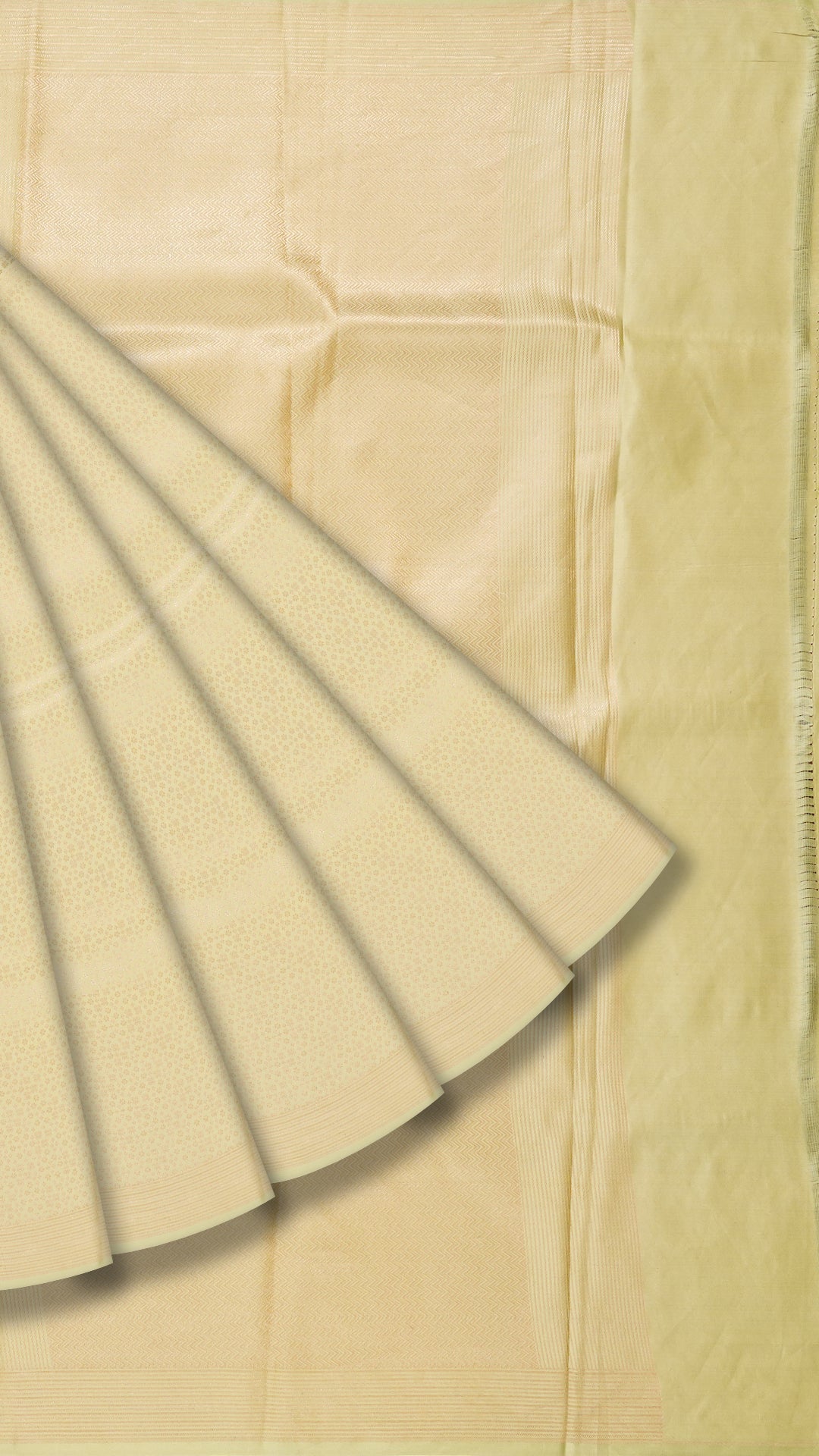 Pista Green Banaras Saree with Horizontal Stripes