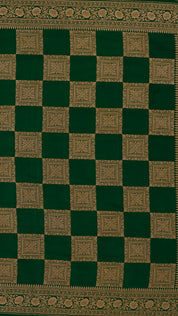 Dark Green Georgette Saree with Zari Detailing