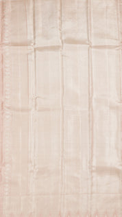 Peach Designer Kanchi Pattu Silk Saree with Geometrical Pattern - Borderless