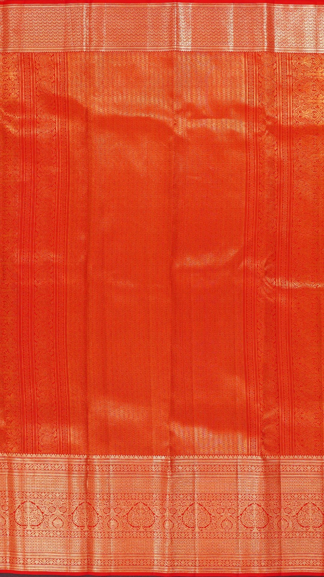 Classic Red Kanchi Pattu Saree with Rich Self Gold Zari Border