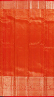 Classic Red Kanchi Pattu Saree with Rich Self Gold Zari Border