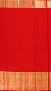 Classic Red Kanchi Pattu Saree with Rich Self Gold Zari Border