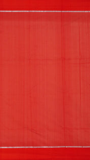 Bright Red Chanderi Silk Saree with Satin Self Border