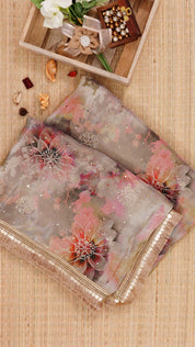 Multi-Colour Shimmer Saree with Designer Lace
