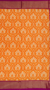 Ikkat Silk Saree with All Over Pattern & Kaddi Border