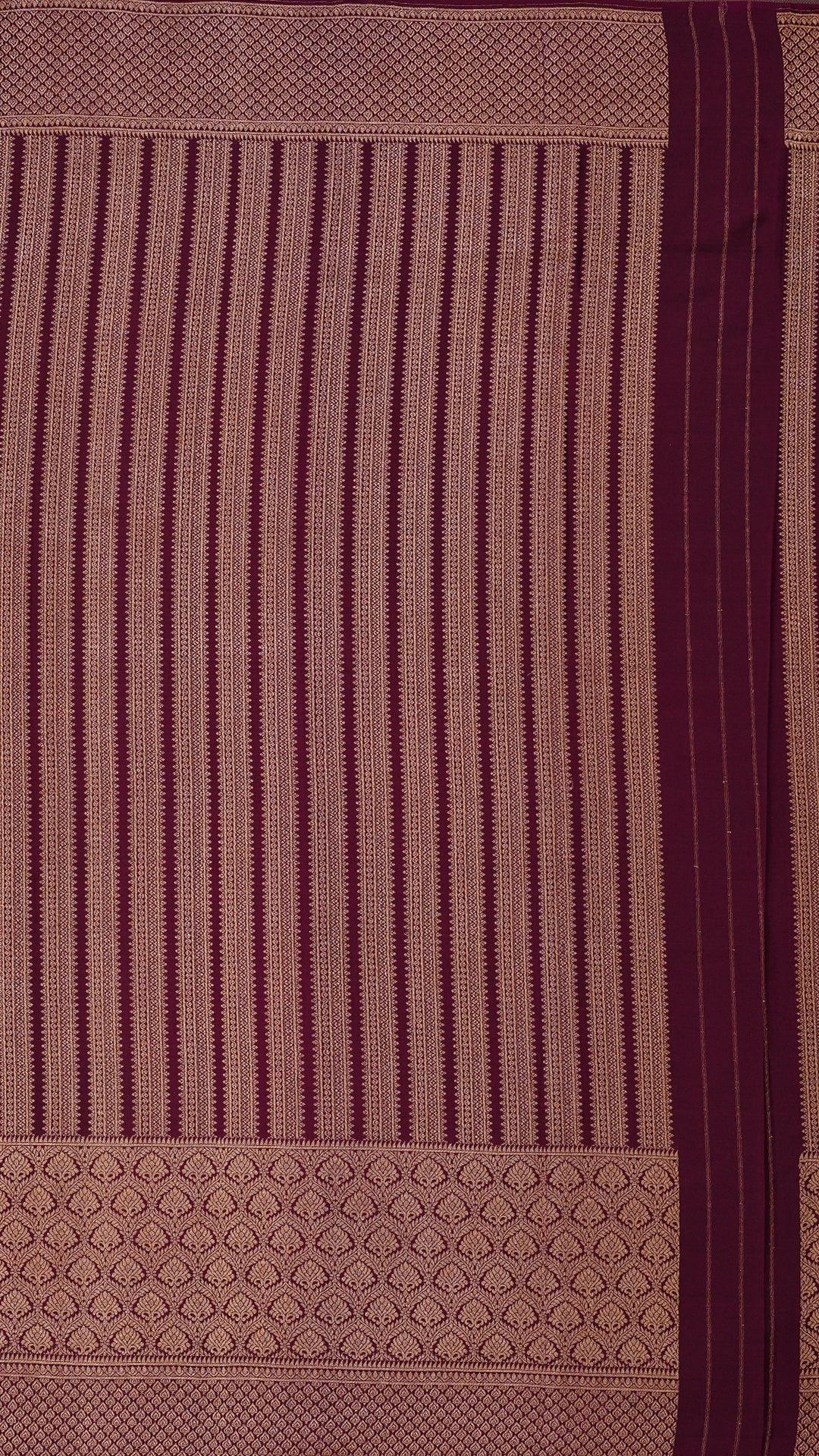 Coffee Brown Crepe Silk Saree with Silver Zari Border