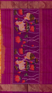Ikkat Silk Saree with All Over Pattern & Kaddi Border
