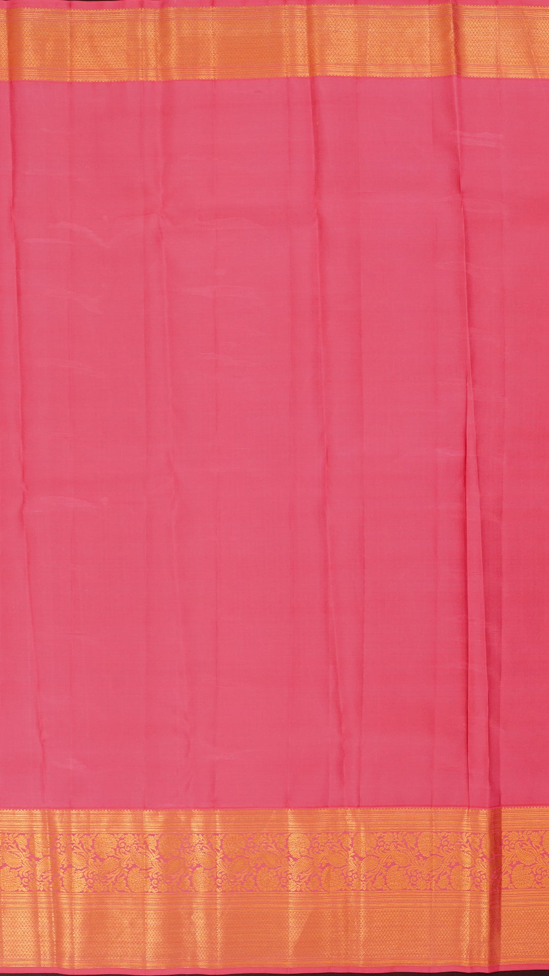 Mauve and Peach Kanchipuram Silk Saree with Silver Zari and Contrast Border | Medium Zari Saree