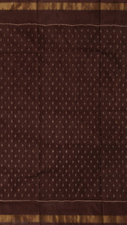 Ikkat Silk Saree with Zigzag Pattern & Plain Border