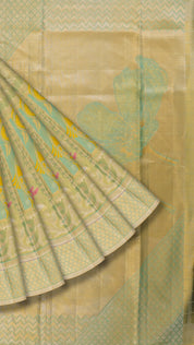 Sea Green Kanchipuram Saree with Self Tissue Checks