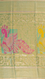Sea Green Kanchipuram Saree with Self Tissue Checks
