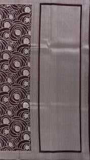 Coffee Brown Banaras Saree with Silver Zari Border