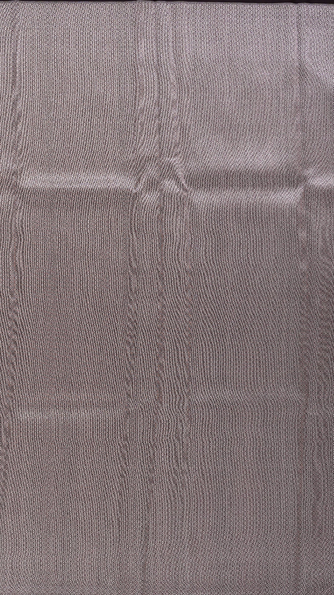 Coffee Brown Banaras Saree with Silver Zari Border
