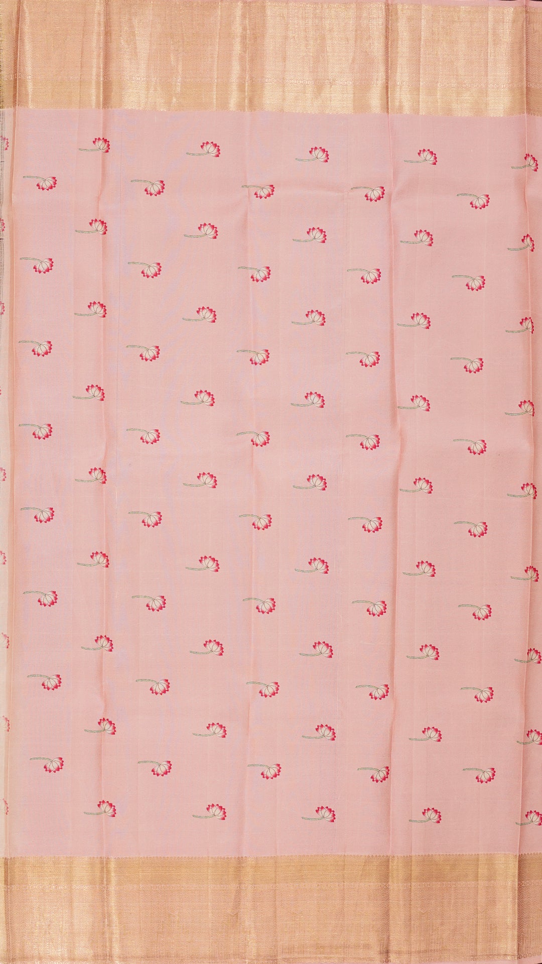 Light Peach Kanchipuram Saree with Pichwai Design