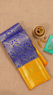 Royal Blue Dharmavaram Pattu Saree with Zari Border