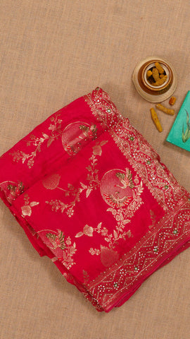 Pink Mashru Silk Saree with Self Kardana Work