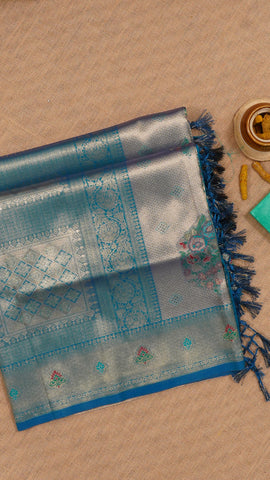 Multi-Color Banaras Silk Saree with Brocade Design – Vaarahi Silks