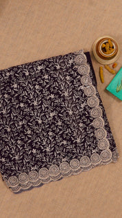 Multi Colour Crush Silk Sarees with Scalloped Border – Vaarahi Silks