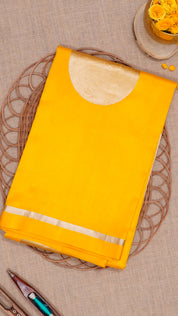 Radiant Yellow Banaras Silk Saree with Gold Big Buttas & Kadi Border