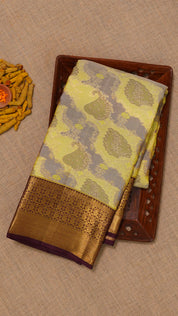 Dual Tone Kanchi Pattu Saree with Snuff Zari Border