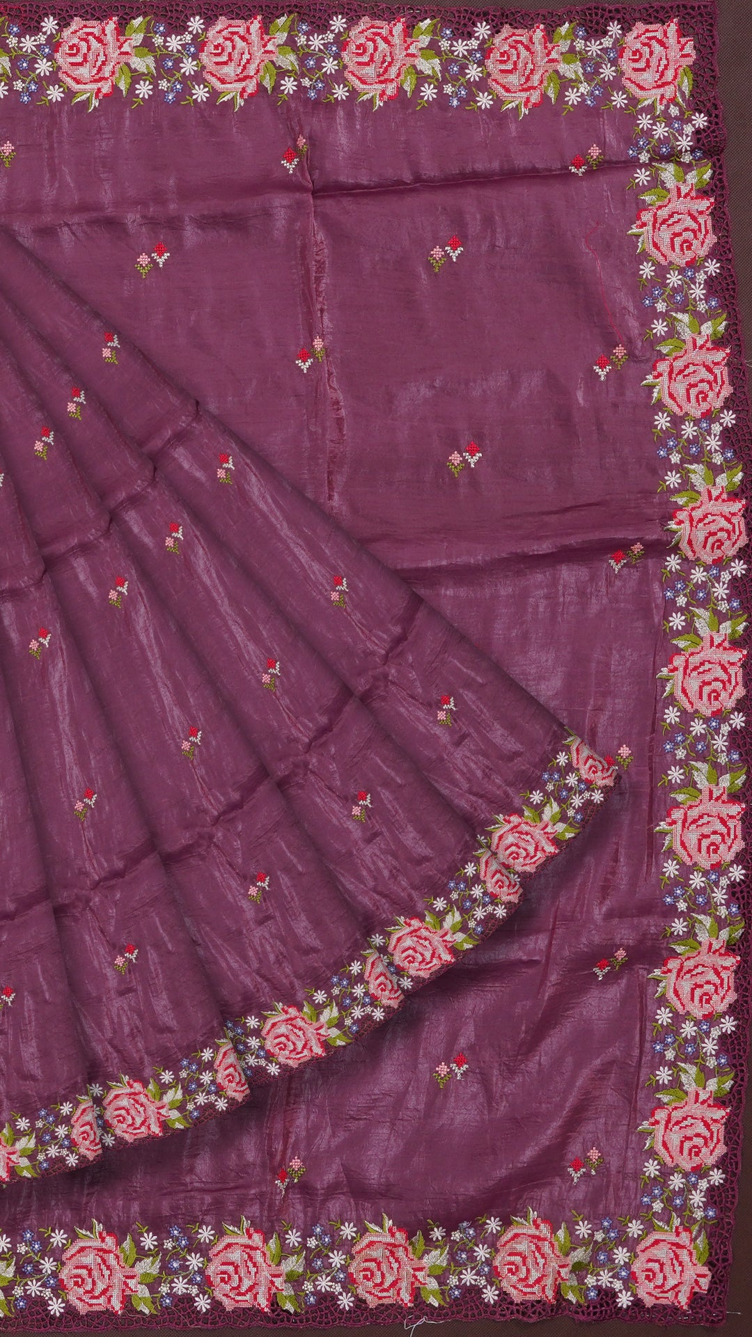 Multicolor Tissu Silk Saree with Thread Work Border