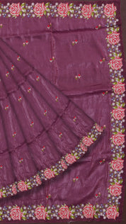 Multicolor Tissu Silk Saree with Thread Work Border
