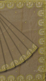 Multicolor Tissu Silk Saree with Self Embroidery Work