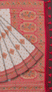 Multicolor Dola Silk Saree with Kardana & Zari Work