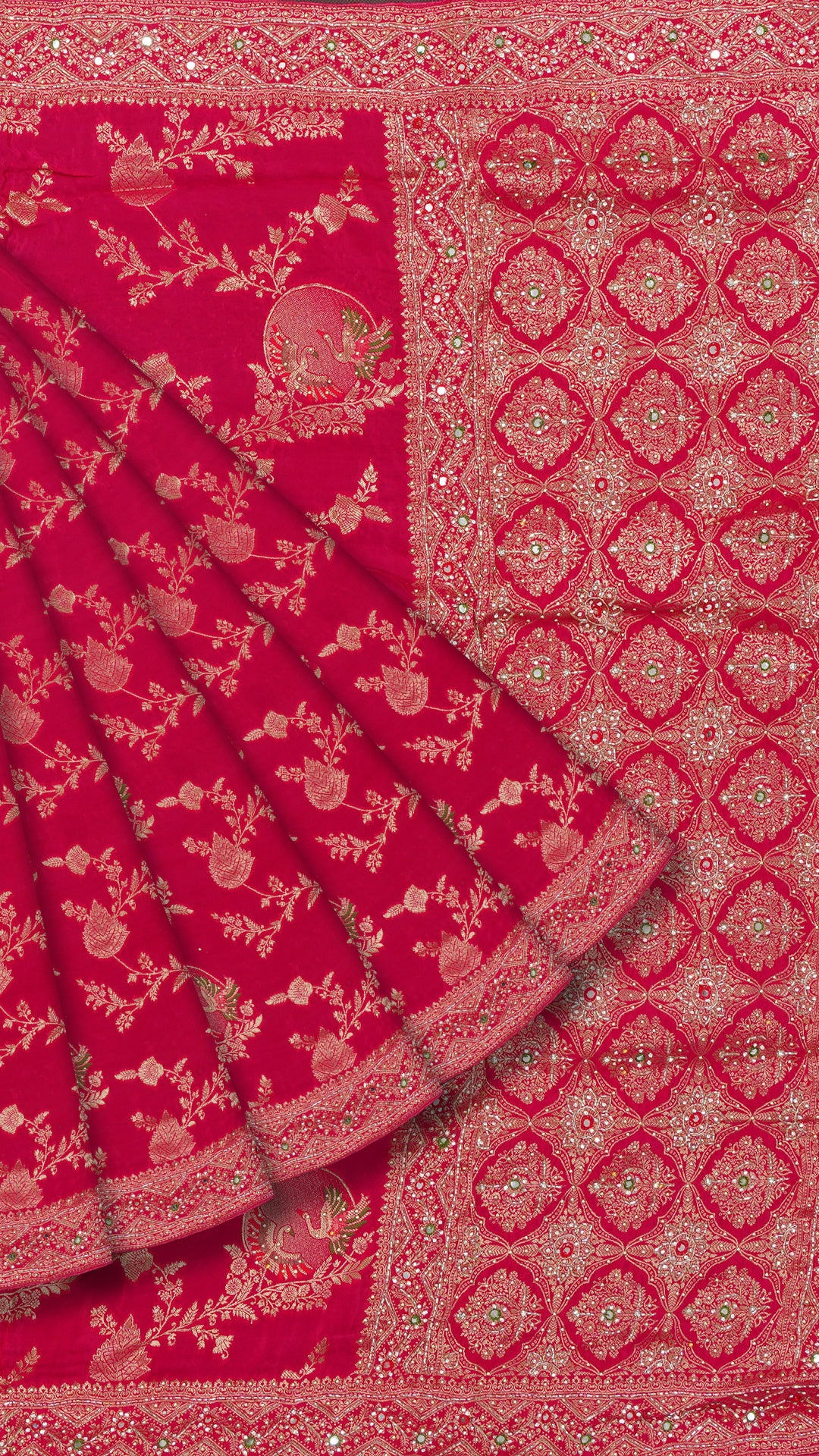 Pink Mashru Silk Saree with Self Kardana Work