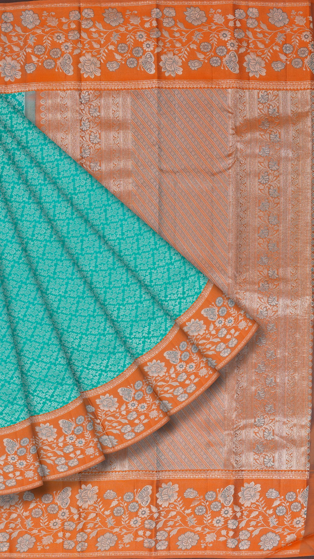 Rama Green Dharmavaram Pattu Saree with Brocade Border