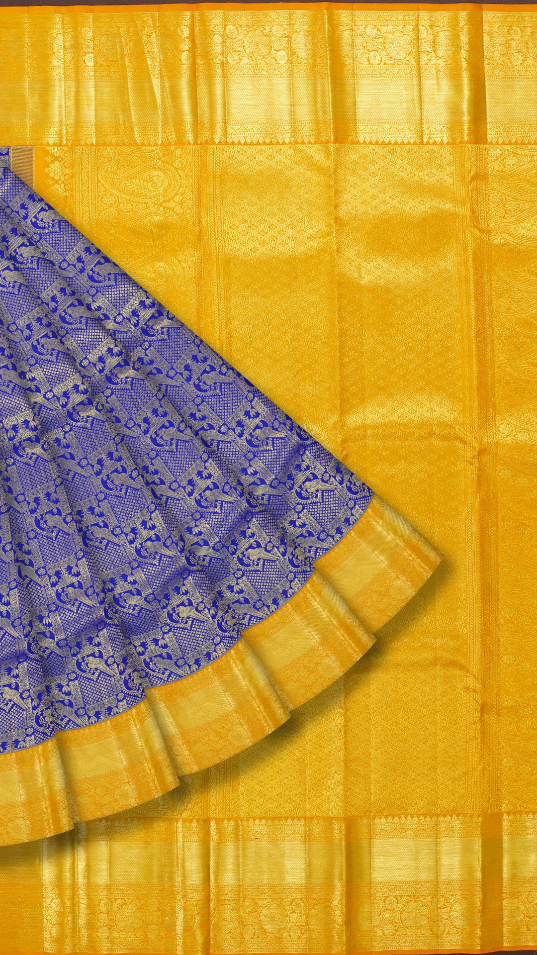 Royal Blue Dharmavaram Pattu Saree with Zari Border
