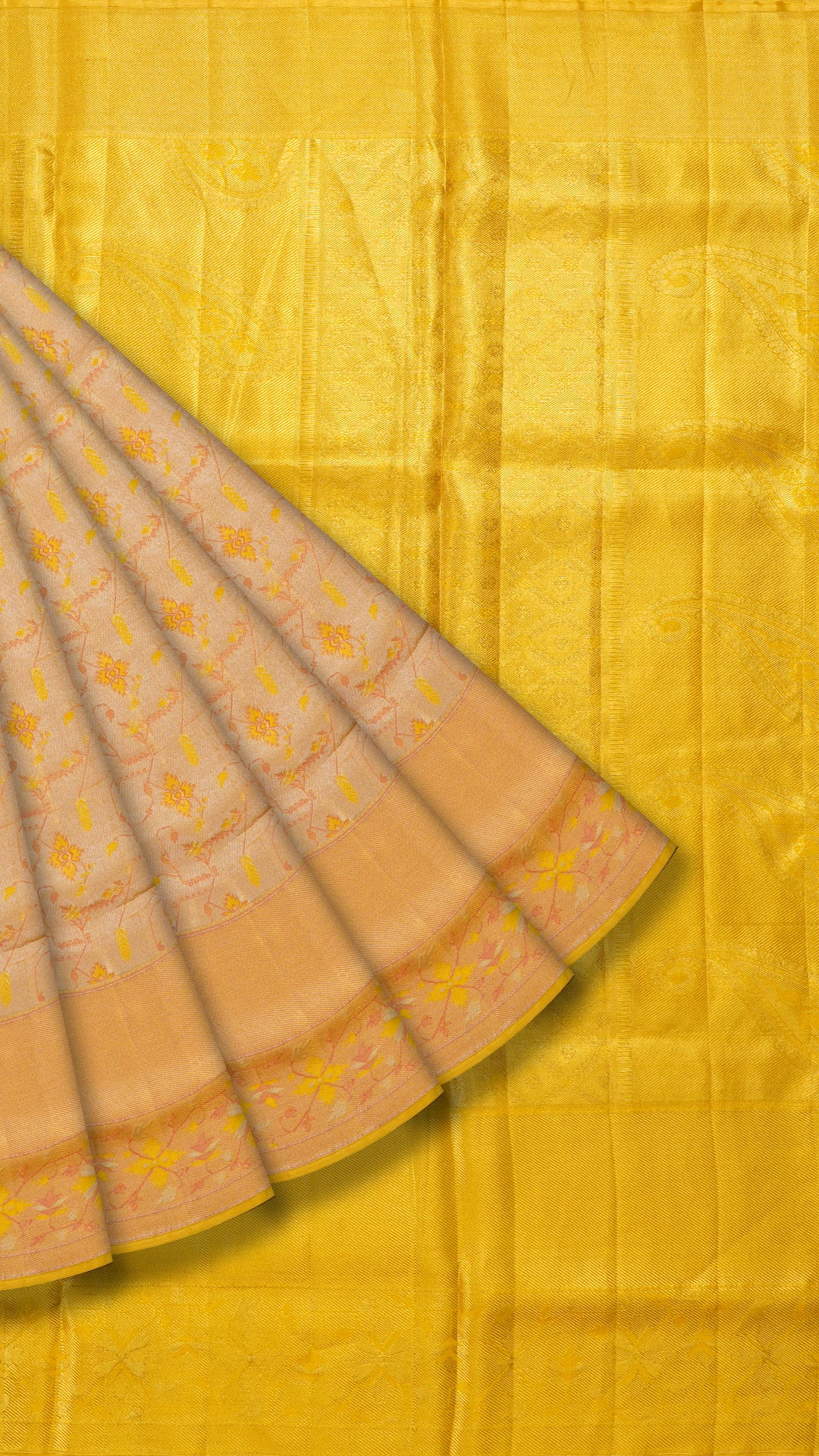Peach Dharmavaram Pattu Saree with Self Border
